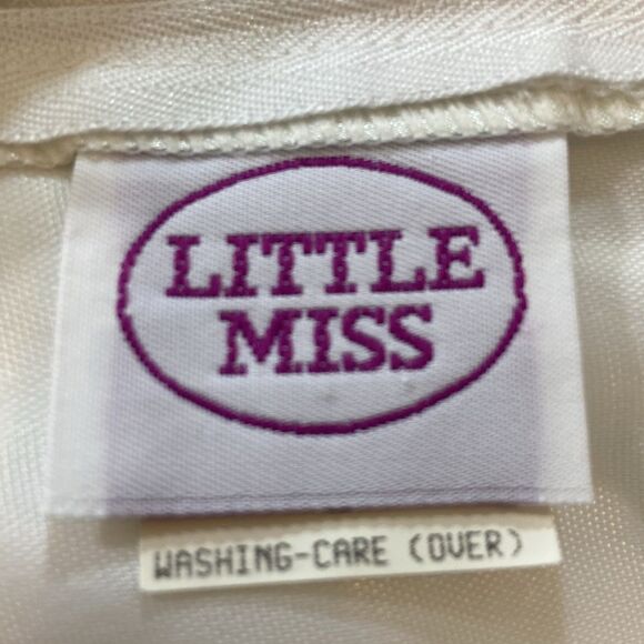 VTG,Little Miss Made In USA Lace White And Ivory Flutter Sleeve Sundress Size 8 - Picture 6 of 7